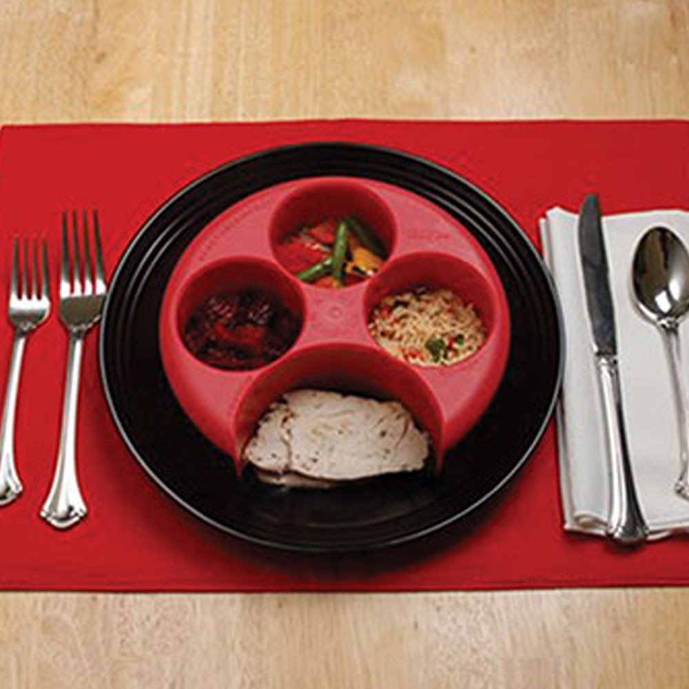 Meal Measure, Portion Control Plate, Red, 1 Count